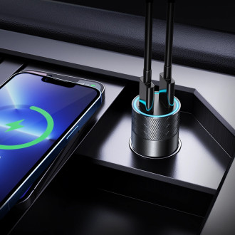 Joyroom nabíječka do auta 2 x USB-C 50W s PD, QC, PPS šedá (JR-CL13)