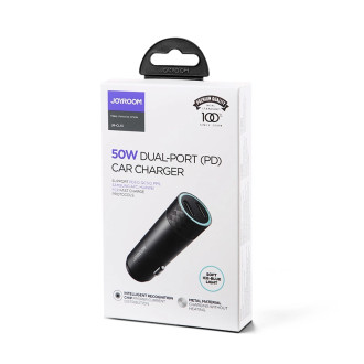 Joyroom nabíječka do auta 2 x USB-C 50W s PD, QC, PPS šedá (JR-CL13)