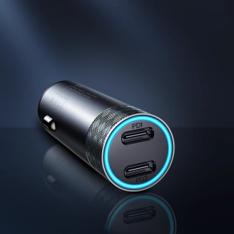 Joyroom nabíječka do auta 2 x USB-C 50W s PD, QC, PPS šedá (JR-CL13)