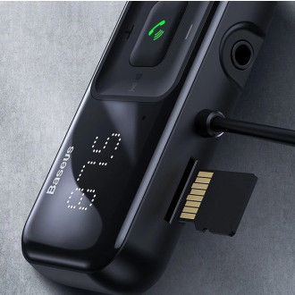 Bezdrátový Bluetooth FM vysílač s nabíječkou Baseus S-16 (Overseas edition) - černý