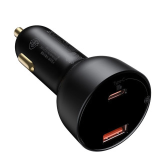 Baseus Superme rychlonabíječka do auta USB / USB Type C 100W PPS Quick Charge Power Delivery + USB kabel Typ C 100W (20V/5A) 1m černý (TZCCZX-01)