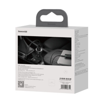 Baseus Superme rychlonabíječka do auta USB / USB Type C 100W PPS Quick Charge Power Delivery + USB kabel Typ C 100W (20V/5A) 1m černý (TZCCZX-01)
