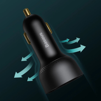 Baseus Superme rychlonabíječka do auta USB / USB Type C 100W PPS Quick Charge Power Delivery + USB kabel Typ C 100W (20V/5A) 1m černý (TZCCZX-01)