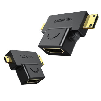 Ugreen adapter HDMI Type A (female) to mini HDMI (male) / micro HDMI (male) black (20144)