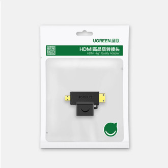 Ugreen adapter HDMI Type A (female) to mini HDMI (male) / micro HDMI (male) black (20144)