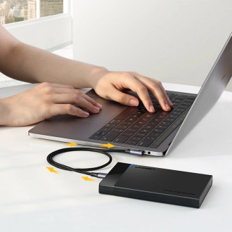 Ugreen angle cable USB Type C - USB Type C Power Delivery 60 W 20 V 3 A 1 m black-gray cable (US255 50123)