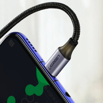 Ugreen angle cable USB Type C - USB Type C Power Delivery 60 W 20 V 3 A 1 m black-gray cable (US255 50123)