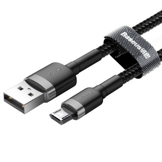 Baseus Cafule Cable odolný nylonový kabel USB / micro USB 2A 3M černo-šedý (CAMKLF-HG1)