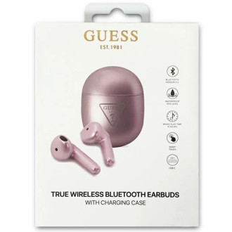 Bluetooth sluchátka Guess GUTWST82TRU TWS + dokovací stanice s logem Purple/Purple Triangle