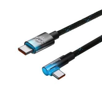 Baseus MVP úhlový kabel Napájecí kabel s boční zástrčkou USB Typ C / USB Typ C 2m 100W 5A modrý (CAVP000721)