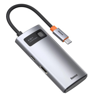 [RETURNED ITEM] Baseus Metal Gleam 4in1 multifunctional HUB USB Type C - USB Type C Power Delivery 100 W / HDMI 4K 30 Hz / 1x USB 3.2 Gen 1 / 1x USB 2