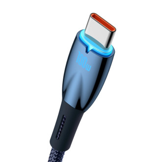 [RETURNED ITEM] Baseus Glimmer Series rychlonabíjecí kabel USB-A - USB-C 100W 480Mbps 1m modrý