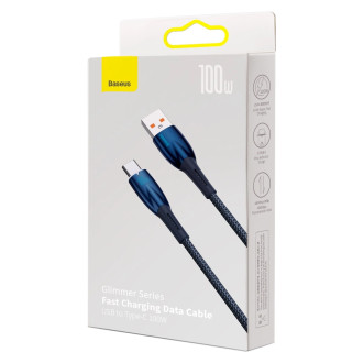 [RETURNED ITEM] Baseus Glimmer Series rychlonabíjecí kabel USB-A - USB-C 100W 480Mbps 1m modrý
