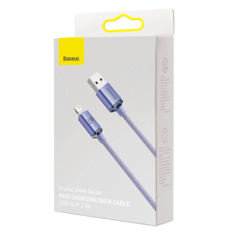 [RETURNED ITEM]  Baseus Crystal Shine Series kabel USB kabel pro rychlé nabíjení a přenos dat USB Typ A - Lightning 2.4A 1.2m fialový (CAJY000005)