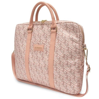 Taška Guess GCube Stripes na 16&quot; notebook - růžová