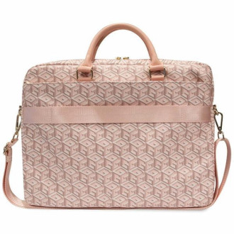 Taška Guess GCube Stripes na 16&quot; notebook - růžová