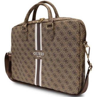 Taška Guess 4G Printed Stripes na 16&quot; notebook - hnědá