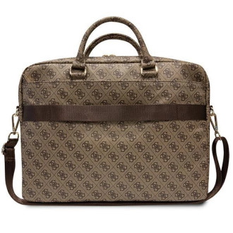 Taška Guess 4G Printed Stripes na 16&quot; notebook - hnědá