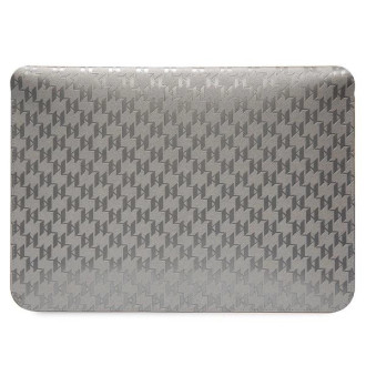 Pouzdro Karl Lagerfeld Saffiano Monogram Choupette pro 14&quot; notebook - stříbrné