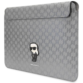 Pouzdro Karl Lagerfeld Saffiano Monogram Ikonik pro 14&quot; notebook - stříbrná