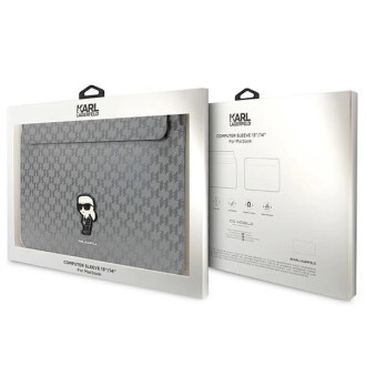 Pouzdro Karl Lagerfeld Saffiano Monogram Ikonik pro 14&quot; notebook - stříbrná
