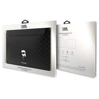 Karl Lagerfeld Saffiano Monogram Ikonik pouzdro pro 14&quot; notebook - černé