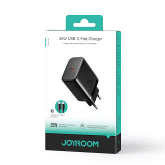 Rychlá nabíječka Joyroom JR-TCF11 až 25W + kabel USB-C / USB-C 1m - černá