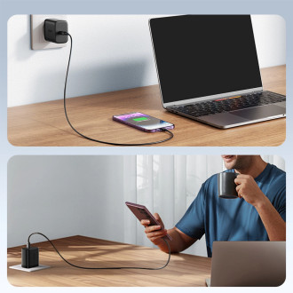 Rychlá nabíječka Joyroom JR-TCF11 až 25W + kabel USB-C / USB-C 1m - černá