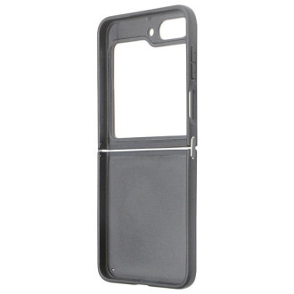 Guess GUHCZF5P4TDPK F731 Z Flip5 pouzdro - černé kožené 4G diamantový trojúhelník