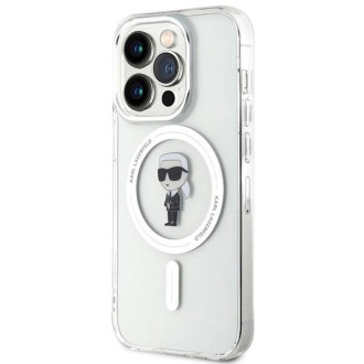 Karl Lagerfeld IML Ikonik MagSafe pouzdro pro iPhone 15 Pro - průhledné