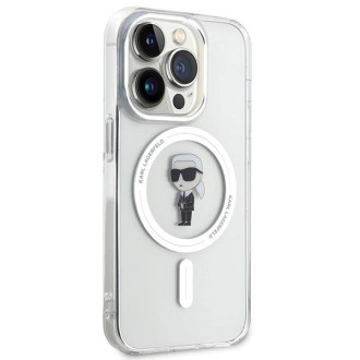 Karl Lagerfeld IML Ikonik MagSafe pouzdro pro iPhone 15 Pro - průhledné