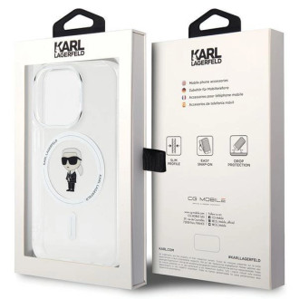 Karl Lagerfeld IML Ikonik MagSafe pouzdro pro iPhone 15 Pro - průhledné