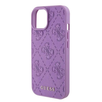 Guess GUHCP15SP4EPMU iPhone 15 6,1&quot; fialový/světle fialový pevný obal Kožený 4G vyražený