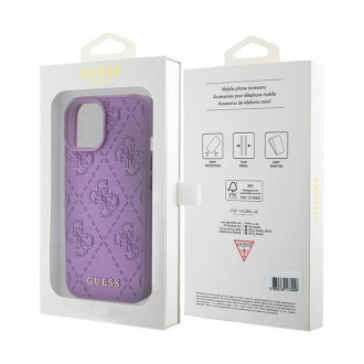 Guess GUHCP15SP4EPMU iPhone 15 6,1&quot; fialový/světle fialový pevný obal Kožený 4G vyražený