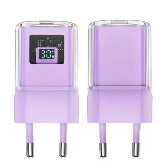 Acefast A53 PD 30W GaN USB-C nabíječka s displejem - fialová
