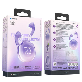 Bezdrátová sluchátka do uší Acefast T9 Bluetooth 5.3 - fialová