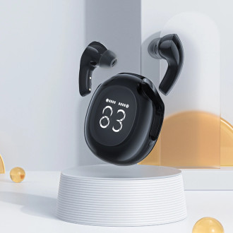 Bezdrátová sluchátka do uší Acefast T9 Bluetooth 5.3 s displejem - černá