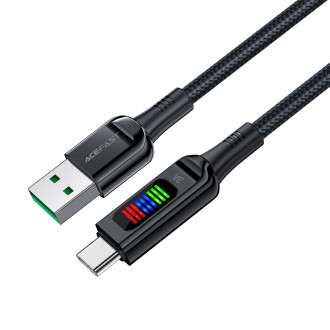 Acefast C7-04 USB-A USB-C 60W 1,2m kabel s displejem - černý