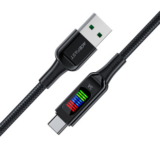 Acefast C7-04 USB-A USB-C 60W 1,2m kabel s displejem - černý