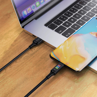 Acefast C7-04 USB-A USB-C 60W 1,2m kabel s displejem - černý