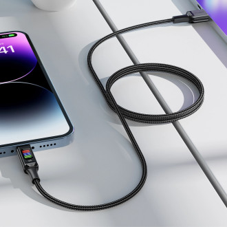 Acefast C7-04 USB-A USB-C 60W 1,2m kabel s displejem - černý