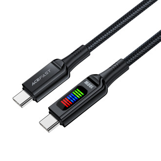 Acefast C7-03 USB-C USB-C 100W 1,2m kabel s displejem - černý