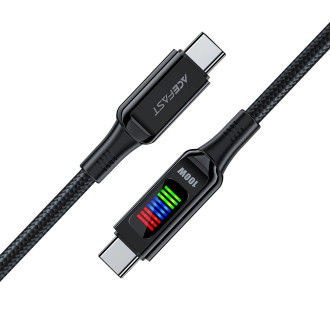 Acefast C7-03 USB-C USB-C 100W 1,2m kabel s displejem - černý