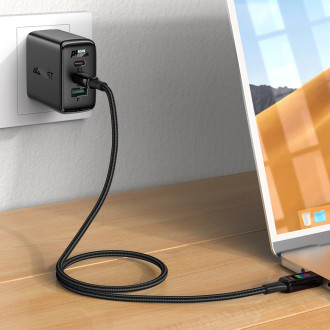 Acefast C7-03 USB-C USB-C 100W 1,2m kabel s displejem - černý