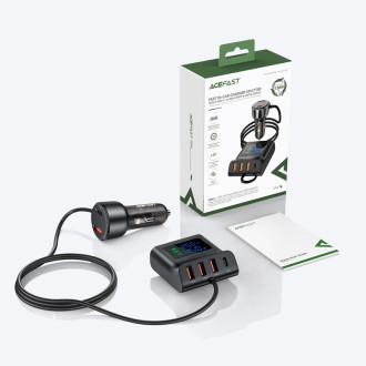 Acefast B11 138W USB-A USB-C nabíječka do auta se 6 porty – černá