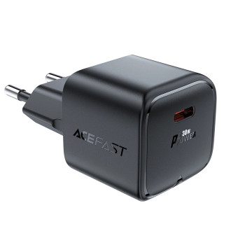 Acefast A77 Mini PD 30W GaN USB-C nástěnná nabíječka - černá