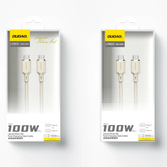 Dudao L7SCC USB-C - USB-C kabel 100W 2m - béžový