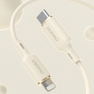 Dudao L7SE 3v1 kabel USB-C - USB-C / Lightning / micro USB 66W 1,2 m - béžový
