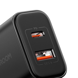 EU Joyroom JR-TCF05 20W USB-A USB-C nabíječka + USB-C kabel - černý
