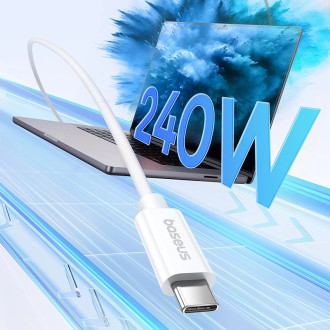 Baseus CB000068 USB-C - USB-C kabel 240W PD 8K 60Hz 1m - bílý